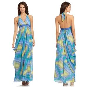 BCBGMaxAzria Blue and Green Maxi Dress